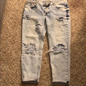 Distressed Acid Wash Jeans